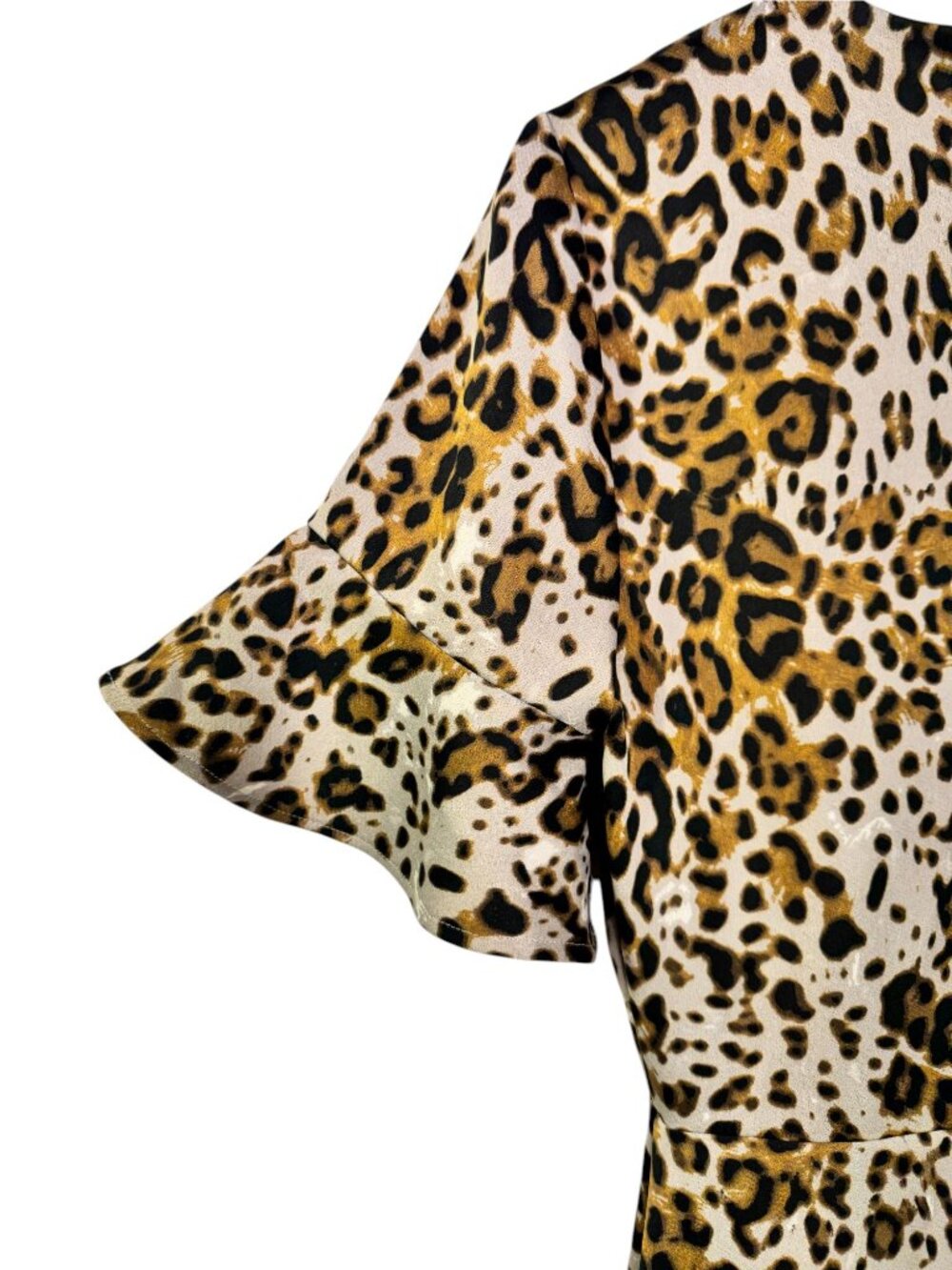 Banana Republic Womens Animal Print Dress Size 2 Leopard Pattern Short Sleeve - Picture 9 of 9